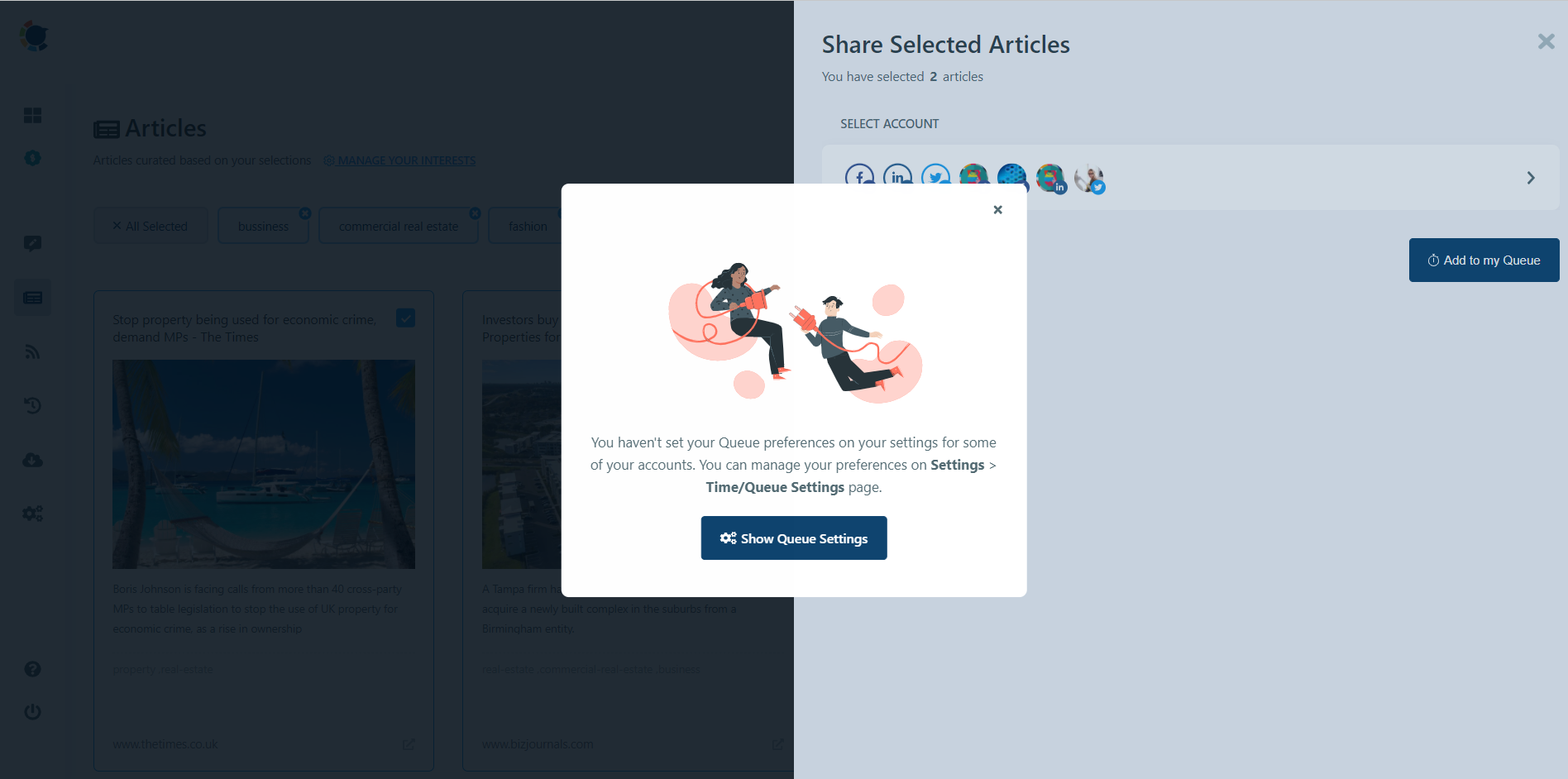 Take your article curator and get started with article curation!