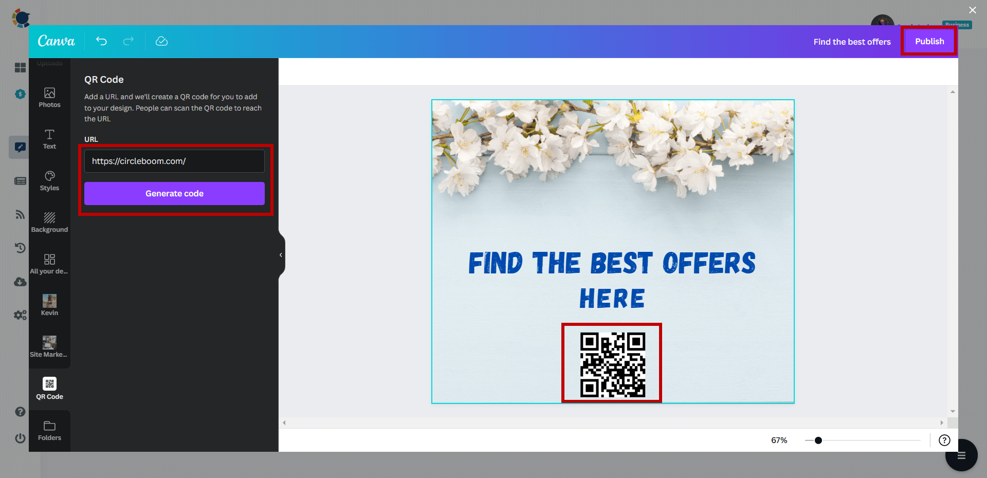 Create QR code for social media with Circleboom!