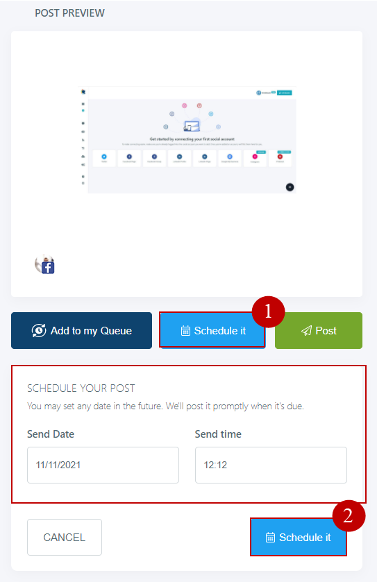 schedule Facebook posts free with Circleboom Publish!