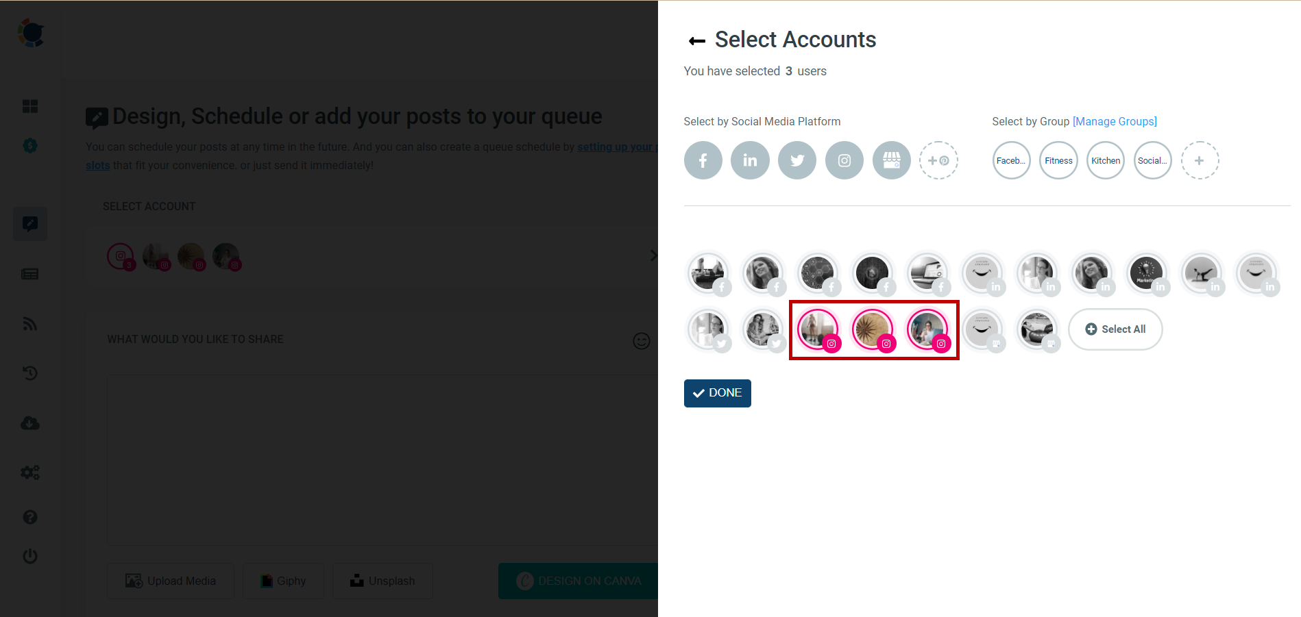 Add multiple Instagram accounts and post or schedule your content easily with Circleboom Publish!
